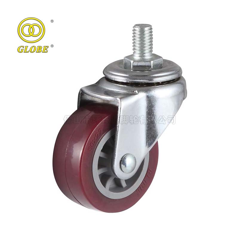 3 Inch Light Duty Super Polyurethane Threaded Stem Casters