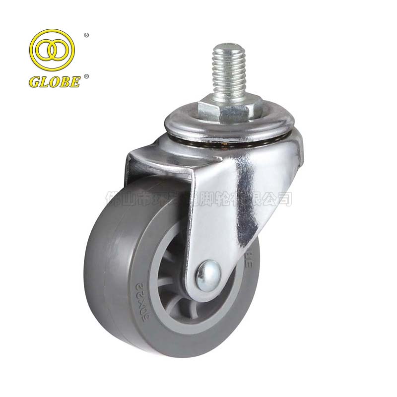 3 Inch Light Duty Super Quiet Polyurethane Threaded Stem Casters