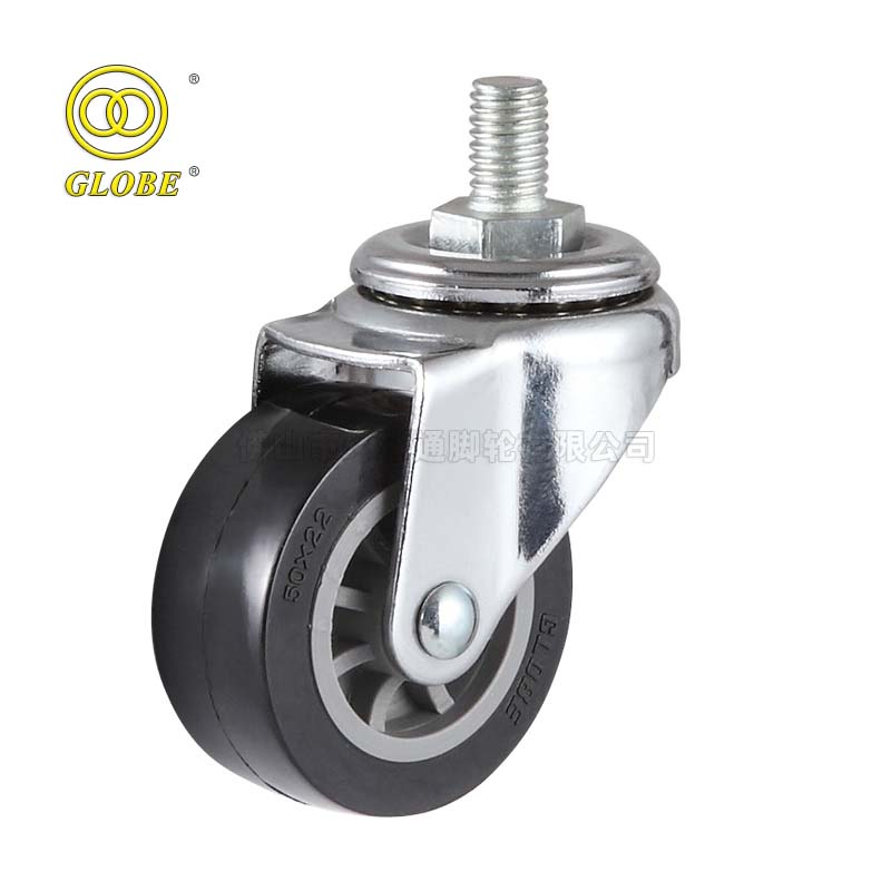 3 Inch Light Duty Premium Polyurethane Threaded Stem Casters