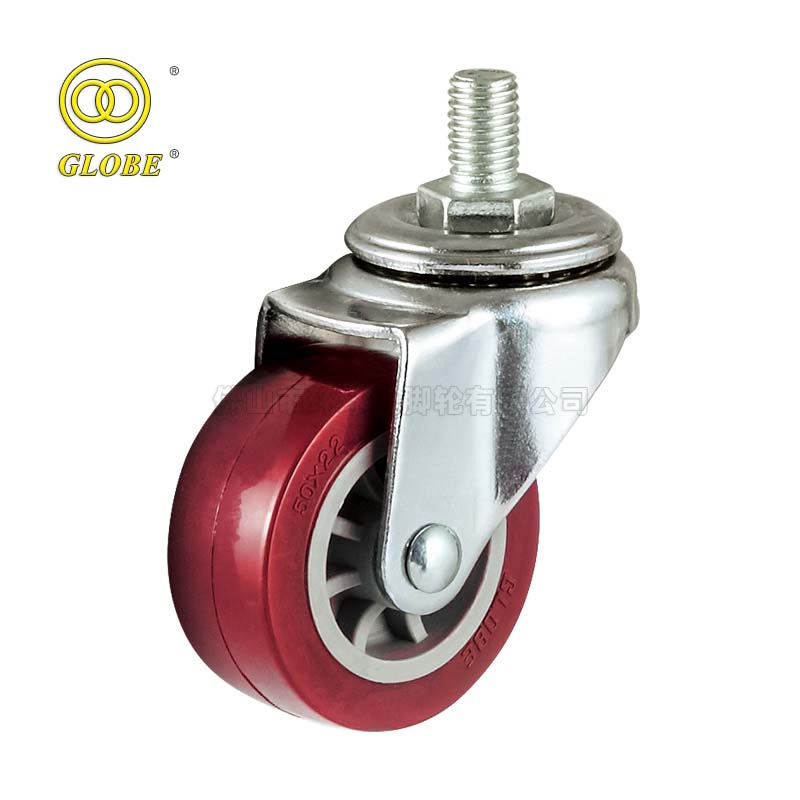 3 Inch Light Duty Super Polyurethane Threaded Stem Casters