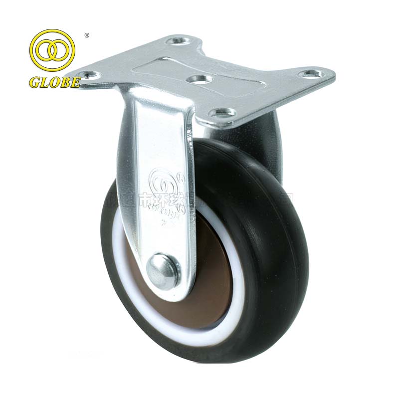 3 Inch Light Duty Quiet Artificial Rubber Rigid Casters