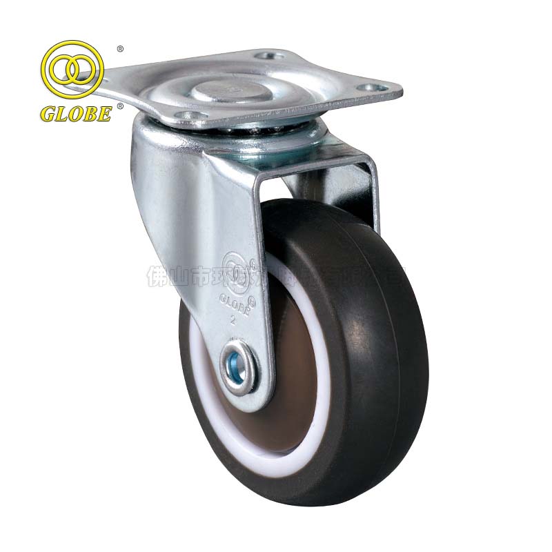 3 Inch Light Duty Quiet Artificial Rubber Swivel Casters