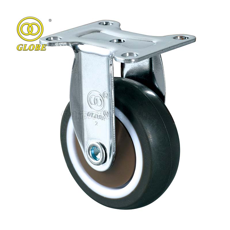 3 Inch Light Duty Quiet Artificial Rubber Rigid Casters