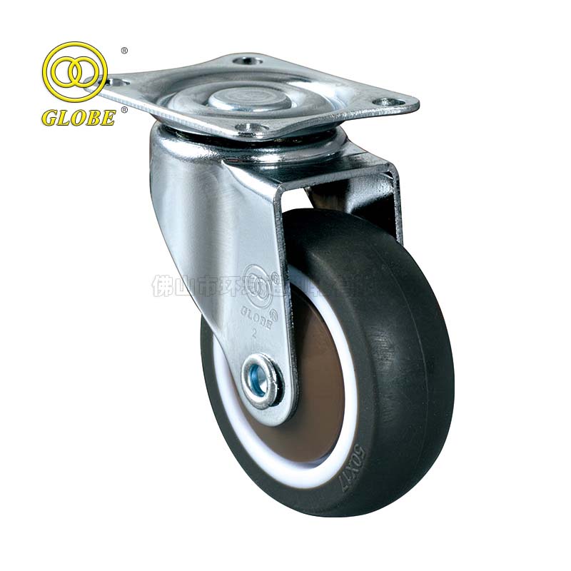 3 Inch Light Duty Quiet Artificial Rubber Swivel Casters
