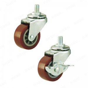 EB3 SERIES – Threaded stem type – PU/TPR/Cast Iron Wheel Caster – Chrome Plating