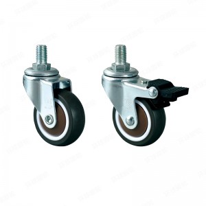 EB8 SERIES – Threaded stem type – Muting Artificial Rubber Castor – Zinc Plating