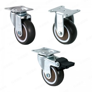 EB8 SERIES – Top plate type – Muting Artificial Rubber Casters – Zinc Plating