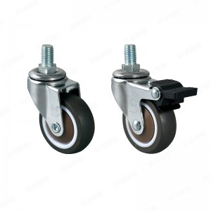 EB9 SERIES – Threaded stem type – Muting Artificial Rubber Castor – Chrome Plating