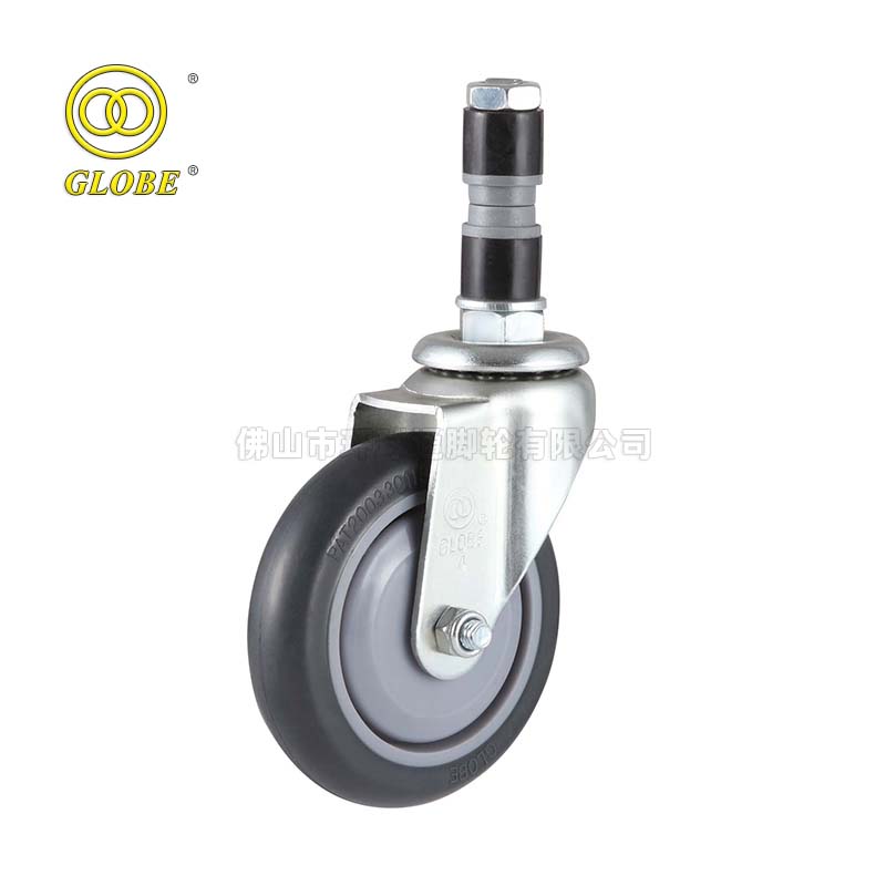 5 Inch Light Duty High Strength Rubber Expanding Stem Casters