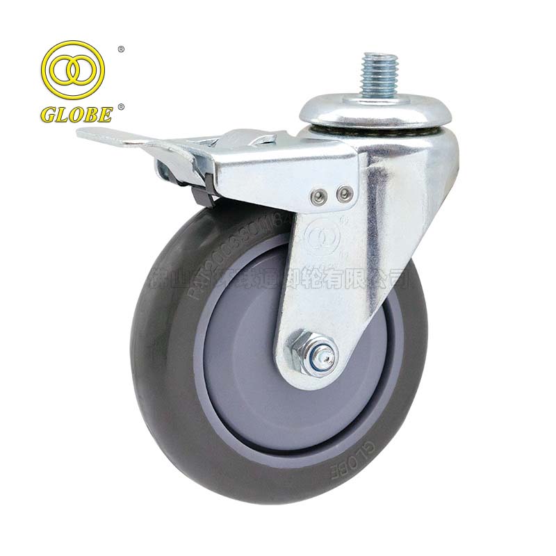 3 Inch Light Duty Super Quiet PU Hollow Pin w/ Dual Brake Casters