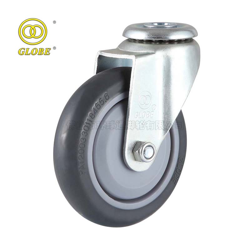 5 Inch Light Duty High Strength Rubber Hollow Pin Swivel Casters