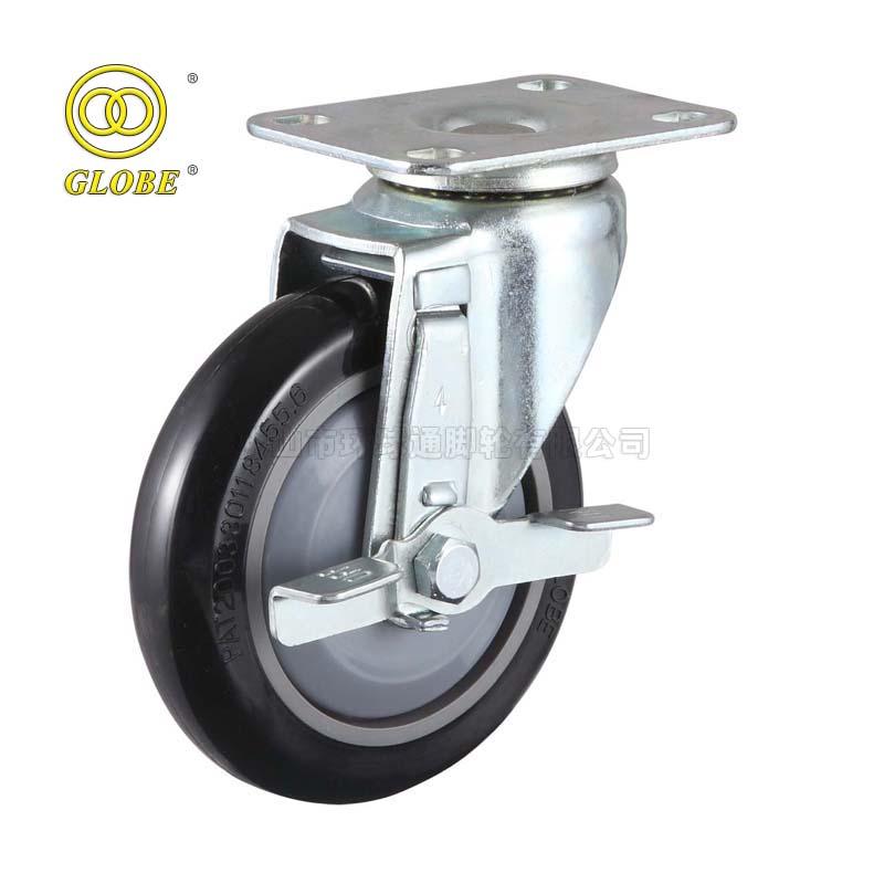 3 Inch Light Duty Premium Polyurethane Swivel Casters with Side Brake