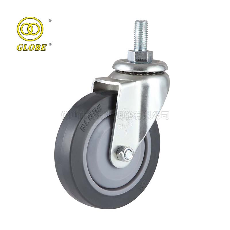 4 Inch Light Duty High-Strength Artificial Rubber Threaded Stem Casters