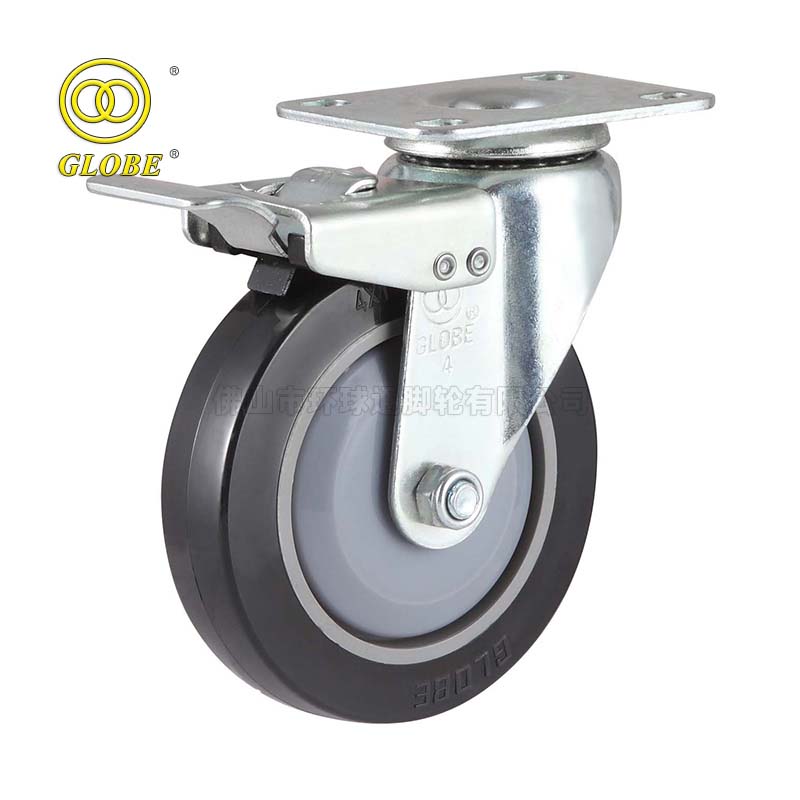 5 Inch Light Duty Premium Polyurethane Swivel Casters with Dual Brake