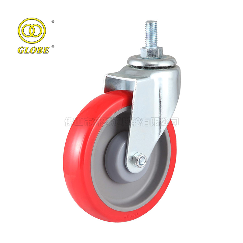 5 Inch Medium Duty Super Polyurethane Threaded Stem Casters
