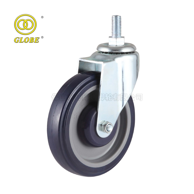 5 Inch Medium Duty High-Strength Polyurethane Threaded Stem Casters