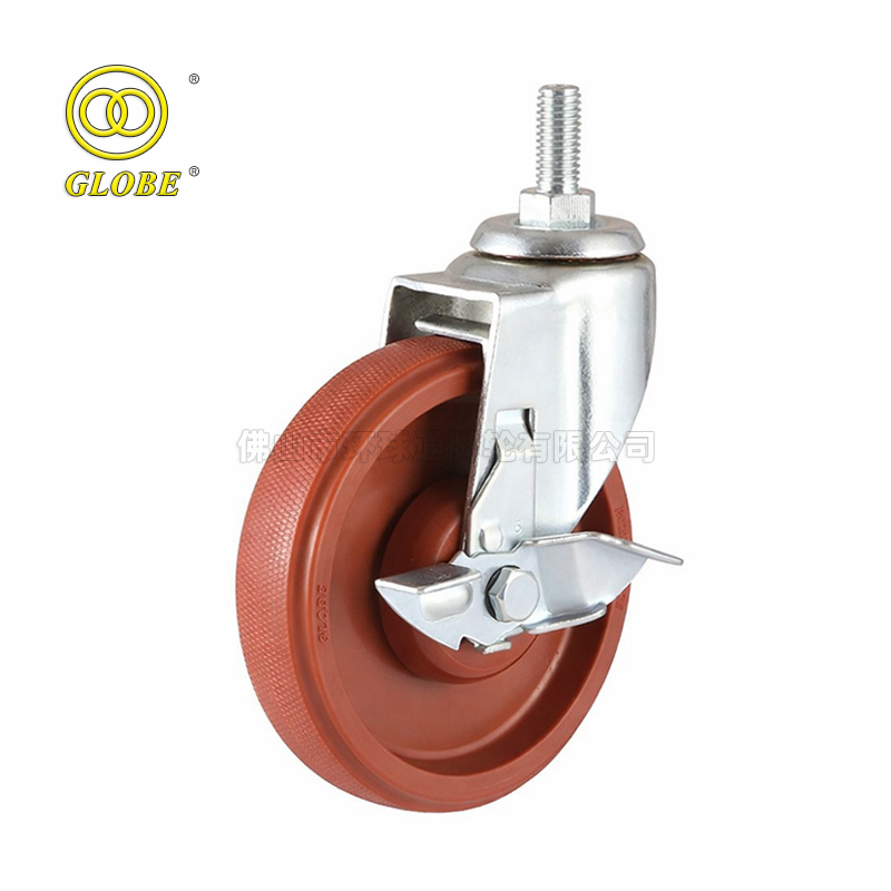3 Inch Light Duty Mei Li Threaded Stem Casters with Side Brake