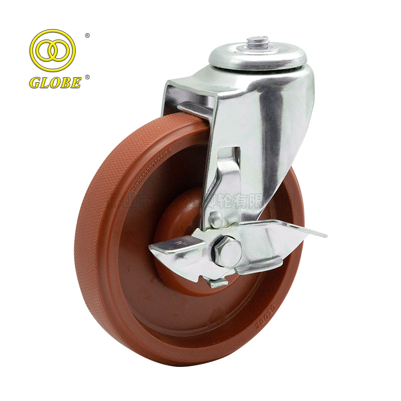 5 Inch Medium Duty Mei Li Bolt Hole Casters with Side Brake