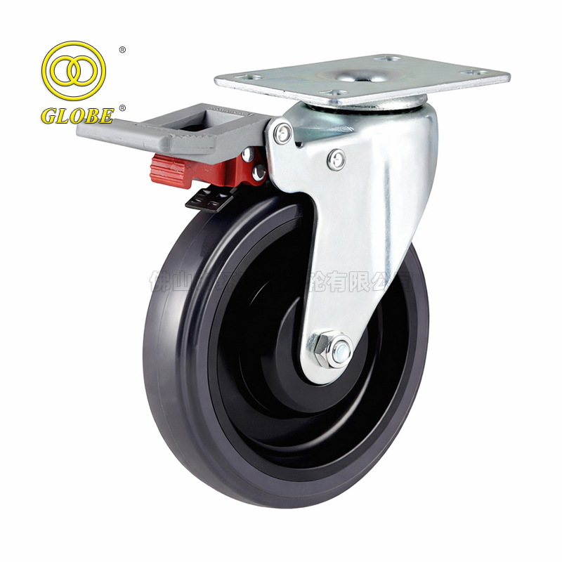5 Inch Medium Duty Super Quiet Polyurethane Swivel Casters with Dual Brake