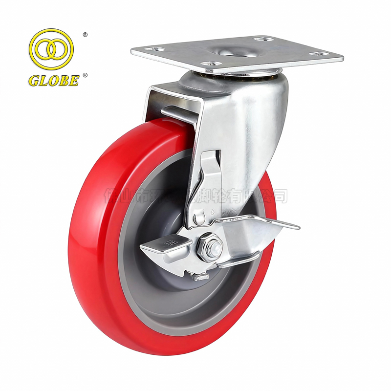 3 Inch Light Duty Super Polyurethane Swivel Casters with Side Brake