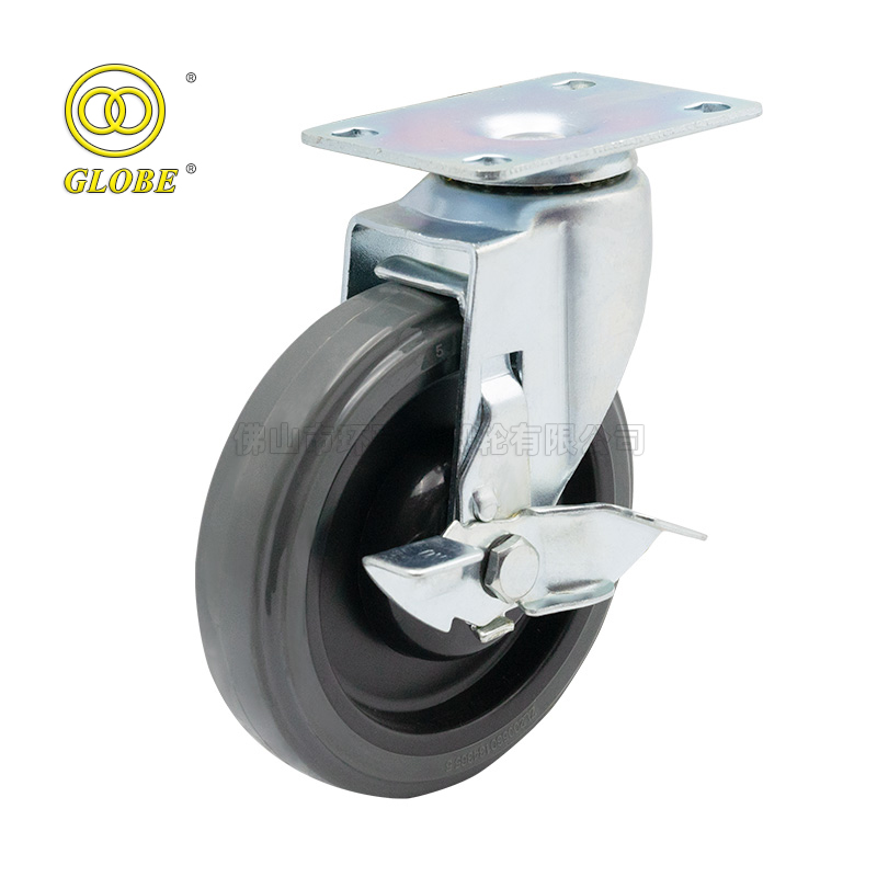 Inch Light Duty Super Quiet PU Swivel w/ Side Brake Casters