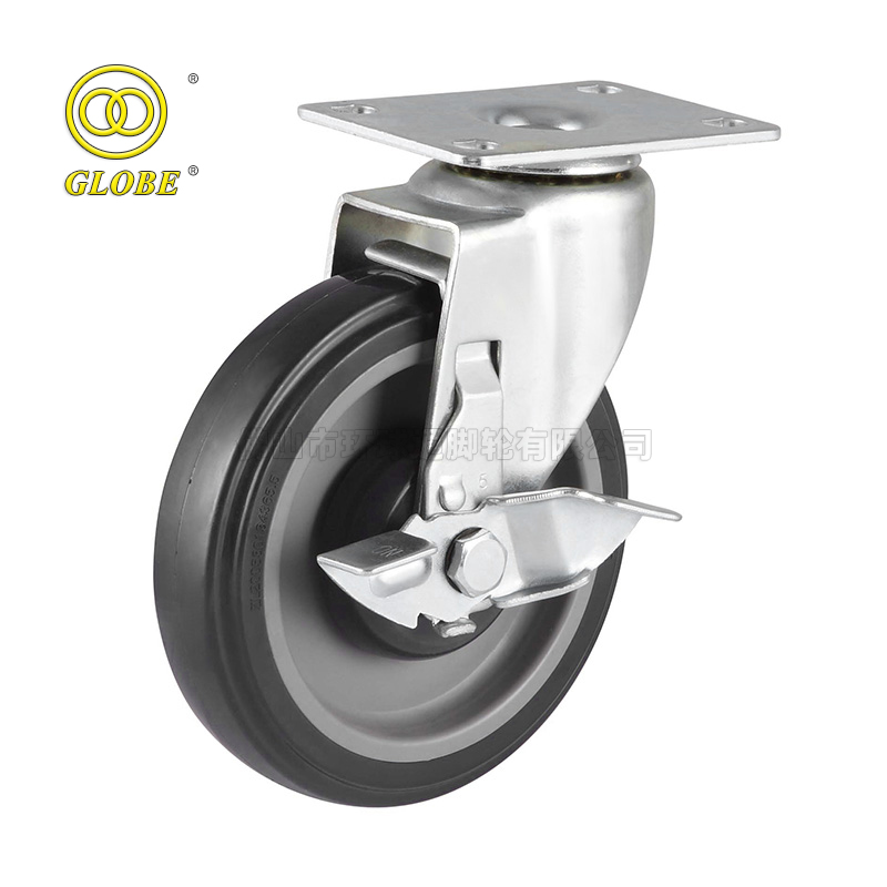3 Inch Light Duty High-Strength Polyurethane Swivel Casters with Side Brake