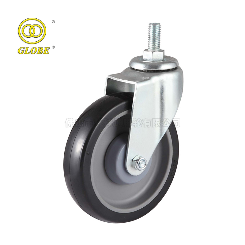 5 Inch Medium Duty Premium Polyurethane Threaded Stem Casters
