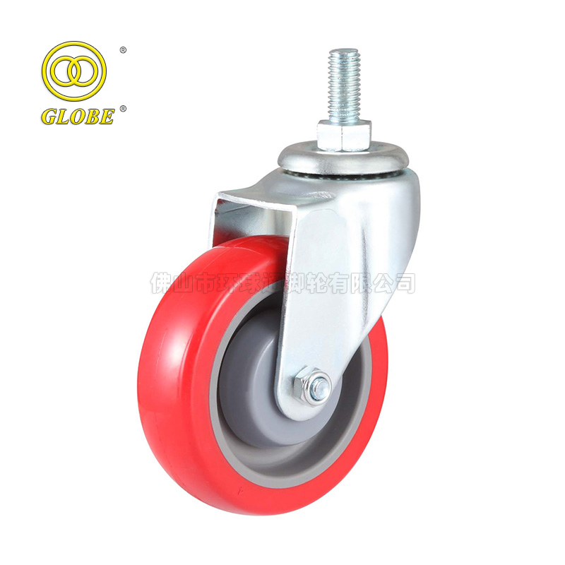 3 Inch Light Duty Super Polyurethane Threaded Stem Casters