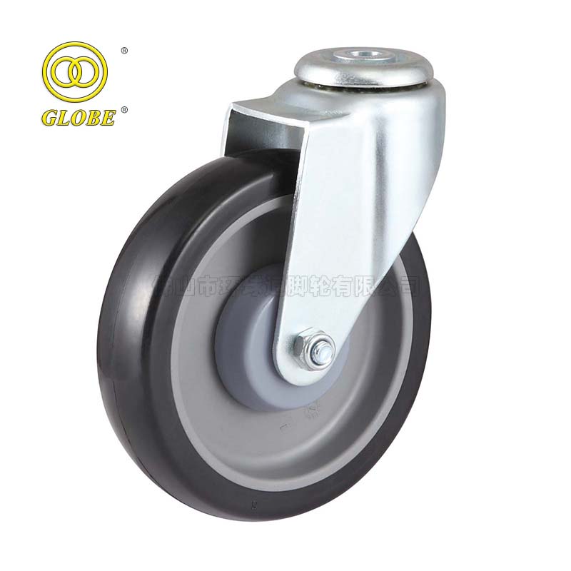 5 Inch Medium Duty Premium Polyurethane Bolt Hole Swivel Casters