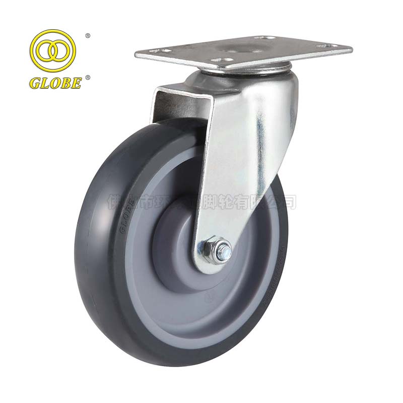 5 Inch Medium Duty High-Strength Artificial Rubber Swivel Casters