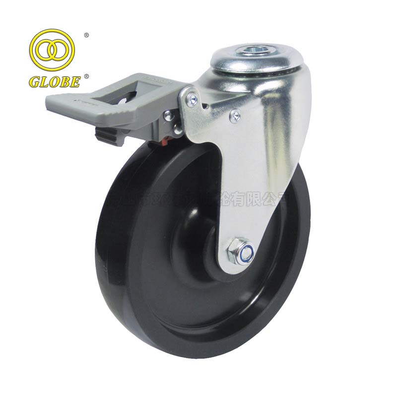 3 Inch Light Duty PP Polypropylene Bolt Hole Casters with Dual Brake