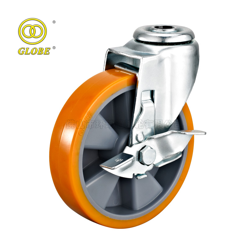 3 Inch Medium Duty Chaoda Caster Bolt Hole Casters with Side Brake