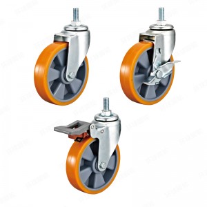 ED6 SERIES – Threaded stem type – Nylon/TPR/TPE Wheel Castor – Zinc Plating