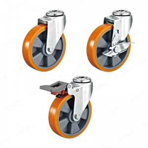 ED6 SERIES – Bolt hole type – Nylon/TPR/TPE Wheel Casters – Zinc Plating