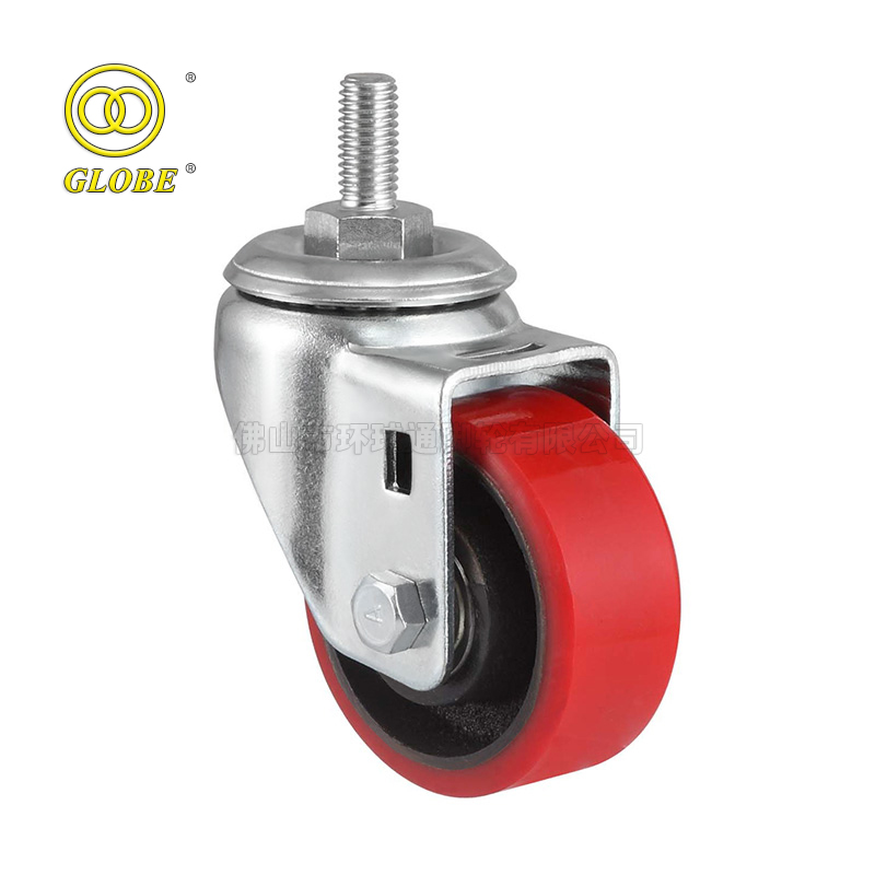 5 Inch Medium Duty Iron Core Polyurethane Threaded Stem Casters