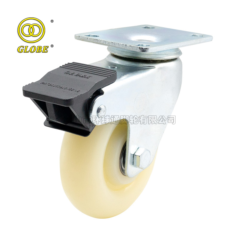 3 1/2 Inch Medium Duty Nylon Swivel Casters with Dual Brake