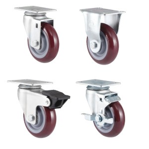 EF1 SERIES – Top plate type – Swivel/Rigid Super Polyurethane Caster – Zinc Plating