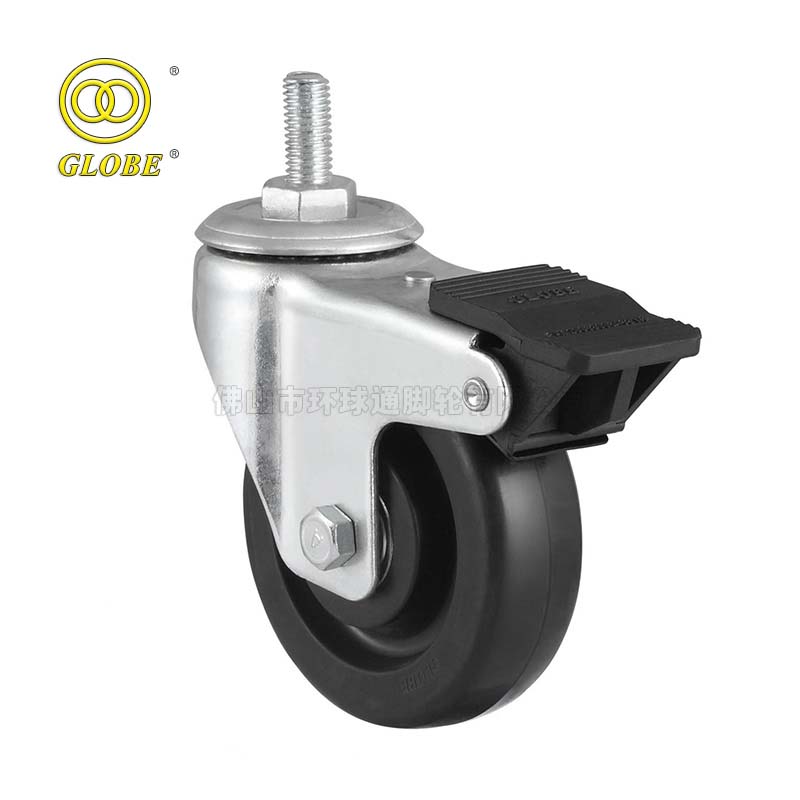 5 Inch Light Duty Caster Stem w/ Dual Brake Casters