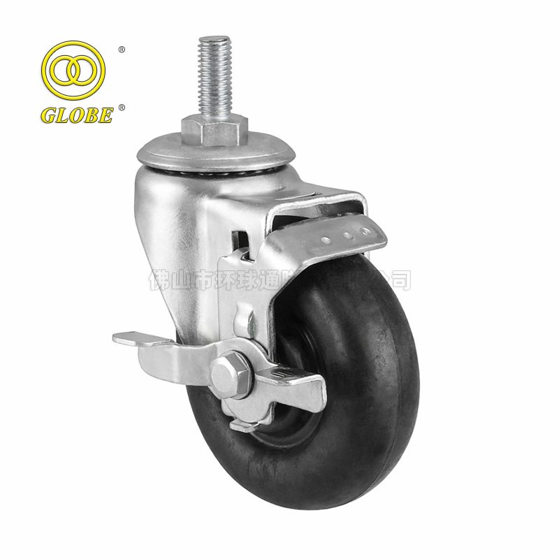 5 Inch Light Duty High Temp Nylon Stem w/ Side Brake Casters