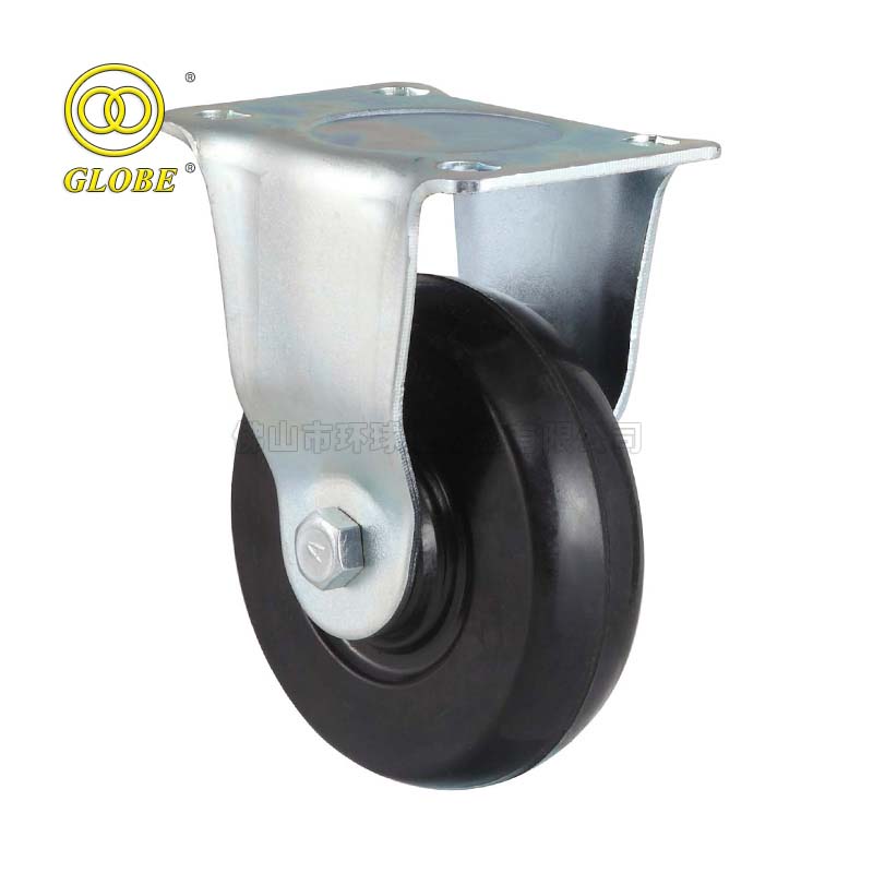 5 Inch Medium Duty Soft Rubber Rigid Casters