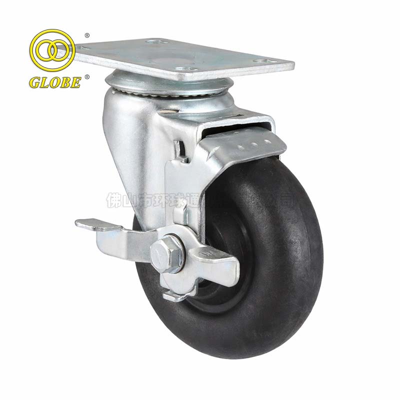 5 Inch Medium Duty High-Heat Resistant Swivel Casters with Side Brake