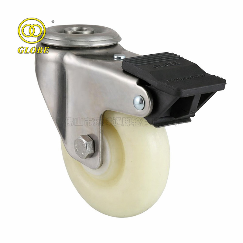 3 Inch Light Duty Caster Hollow Pin w/ Dual Brake Casters