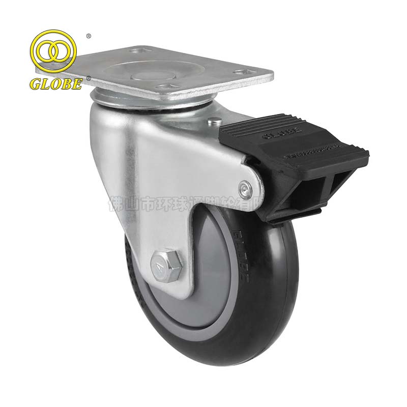 3 Inch Medium Duty Premium Polyurethane Swivel Casters with Dual Brake