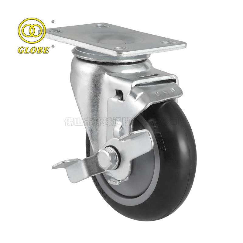 3 Inch Medium Duty Premium Polyurethane Swivel Casters with Side Brake