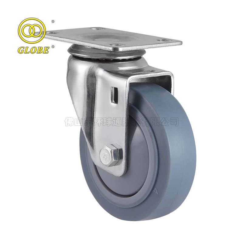 4 Inch Medium Duty High-Strength Artificial Rubber Swivel Casters