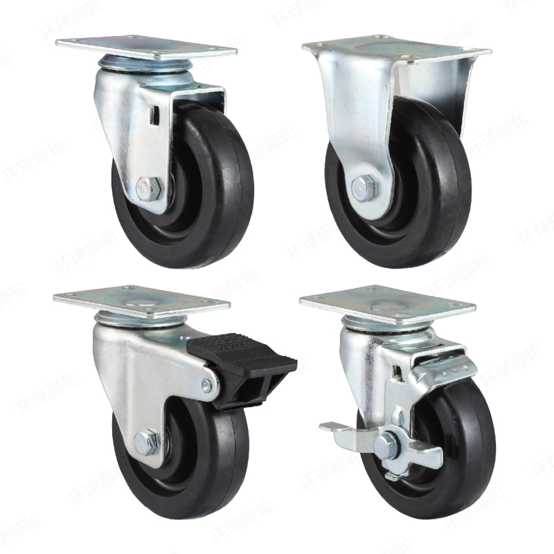 EF2 SERIES – Top plate type – Conductive Rubber Castor – Zinc Plating