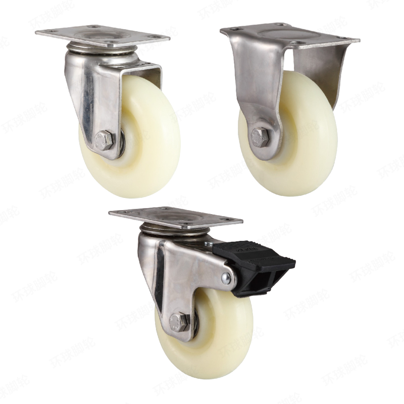 EF3 SERIES – Top plate type – Swivel/Rigid Nylon/PU/TPR Caster – Stainless Steel