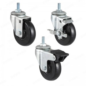 EF4 SERIES – Threaded stem type – Soft Rubber Castor – Zinc Plating