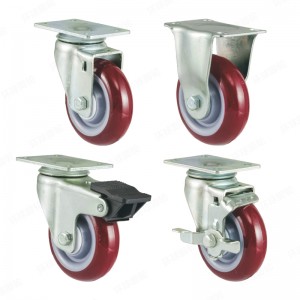 EF4 SERIES – Top plate type – Swivel/Rigid PU/Nylon/TPR Caster – Zinc Plating