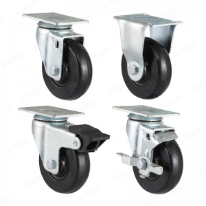 EF4 SERIES – Top plate type – Soft Rubber Castor – Zinc Plating